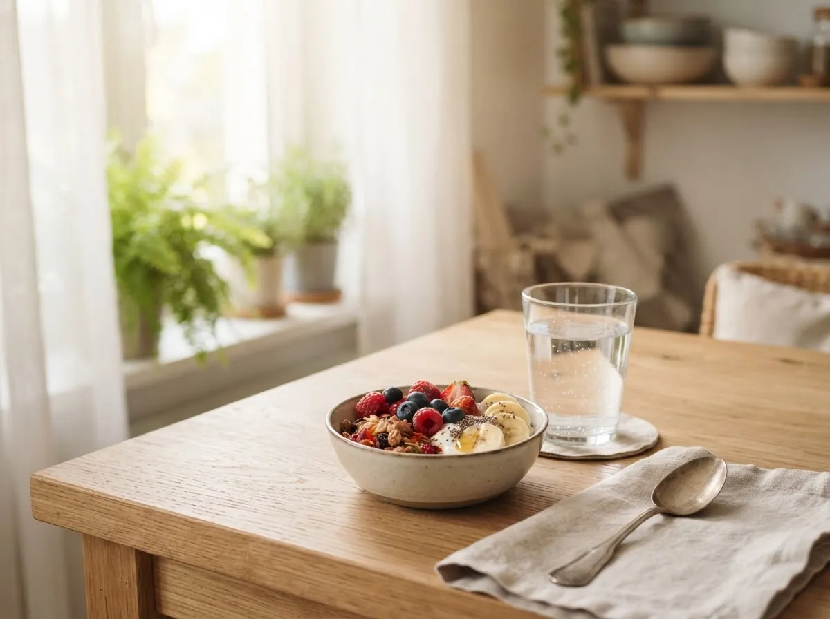 Glass of water with wellness supplements